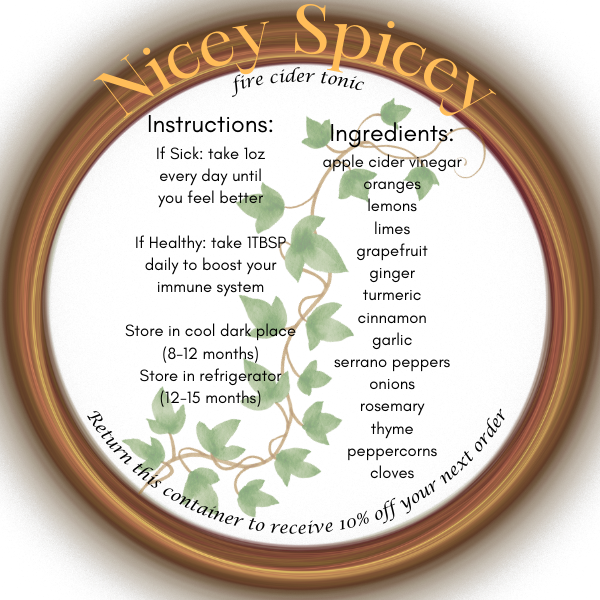 Nicey Spicey - Fire Cider Tonic - Immune Booster